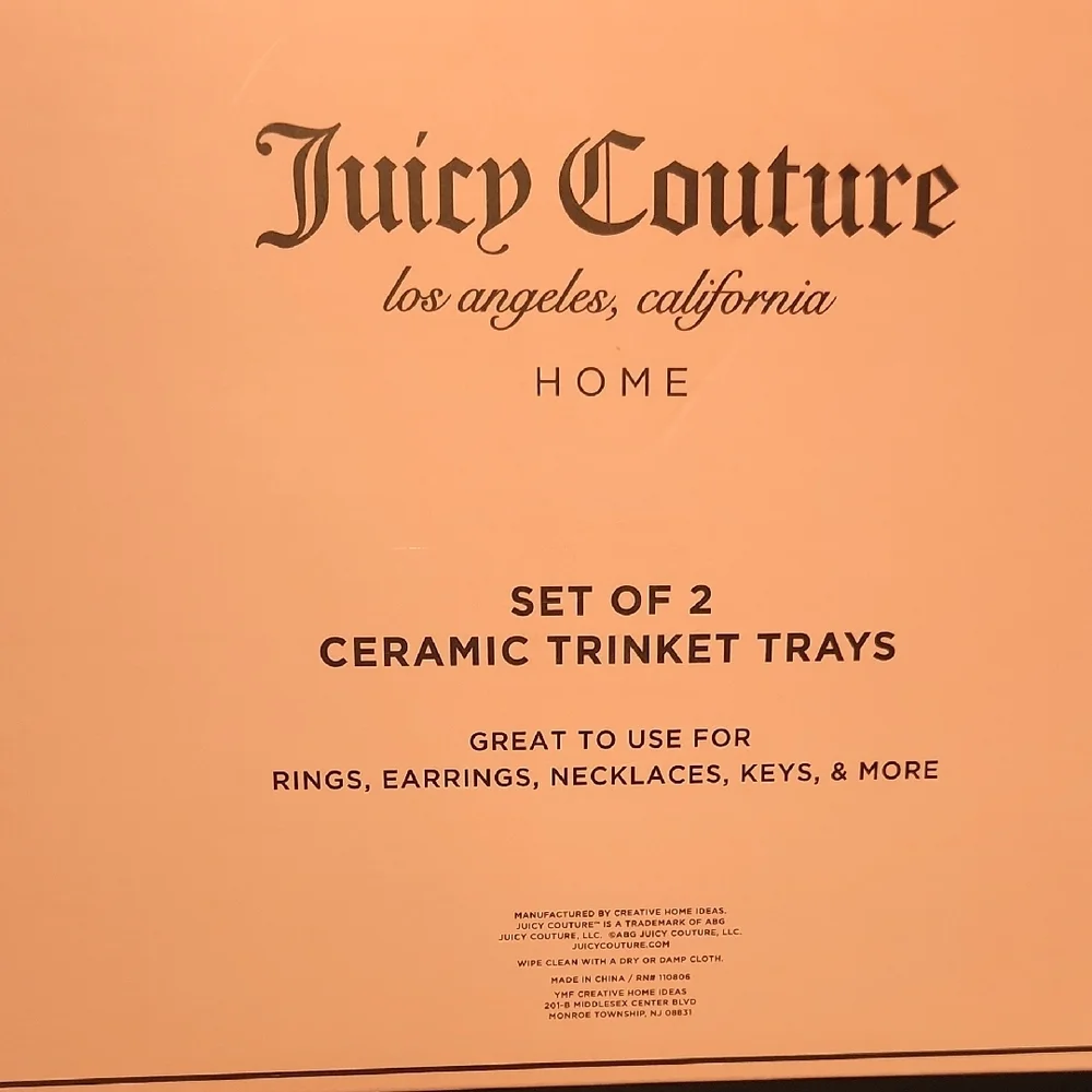 Juicy Couture Lip-Shaped Ceramic Tray Set - Coral